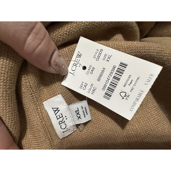 J. Crew Plus Size XXL Cecile Relaxed Sweater Blazer Jacket Khaki Knit PS18 - Picture 6 of 11